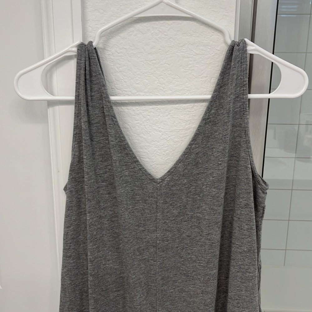 Grey AnyBody XS Petite Wide Leg Crop Jumpsuit - Picture 3 of 4